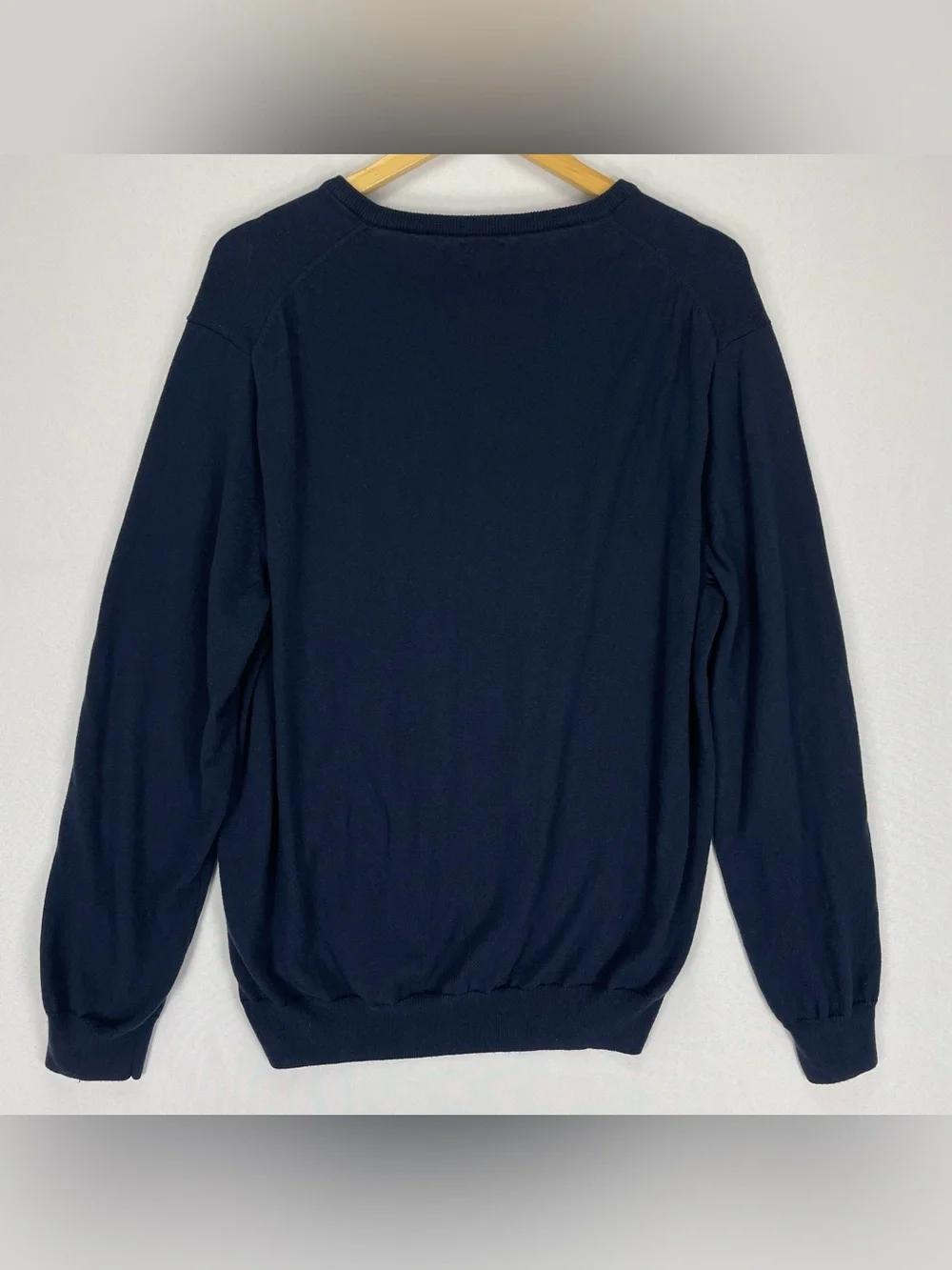 J.CREW Cotton Cashmere Blend Sweater Men’s XXL Navy Blue Knit V-Neck Pullover